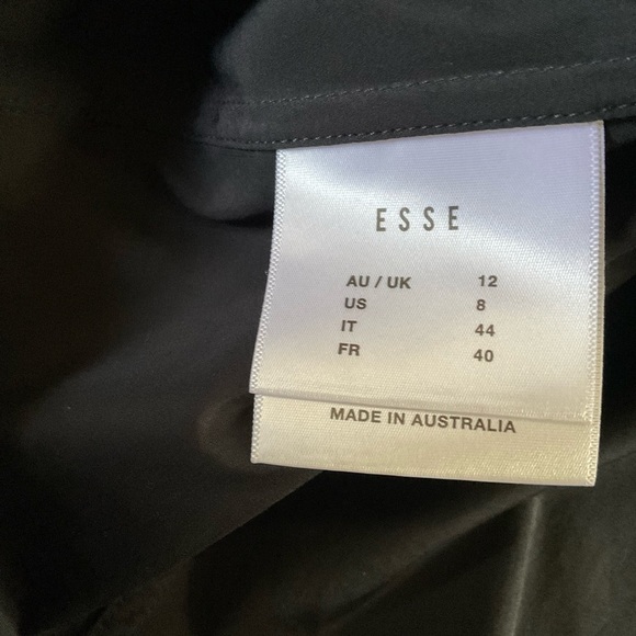 ESSE Studio Italian Cotton Black Short Sleeve Button Front Shirt Size 8 - Picture 7 of 9